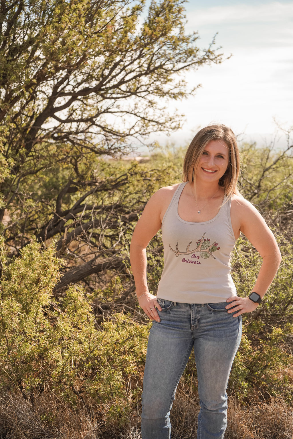 Elk Antler and Cactus Tank (color)