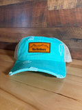 Turquoise Mountains Ponytail Hat