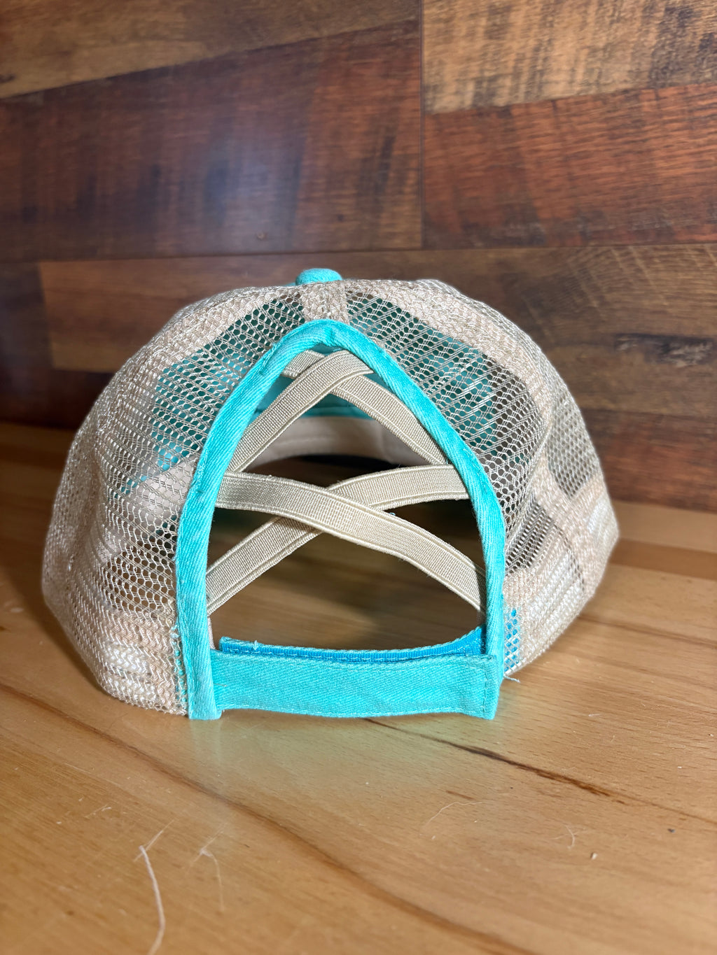 Turquoise Mountains Ponytail Hat