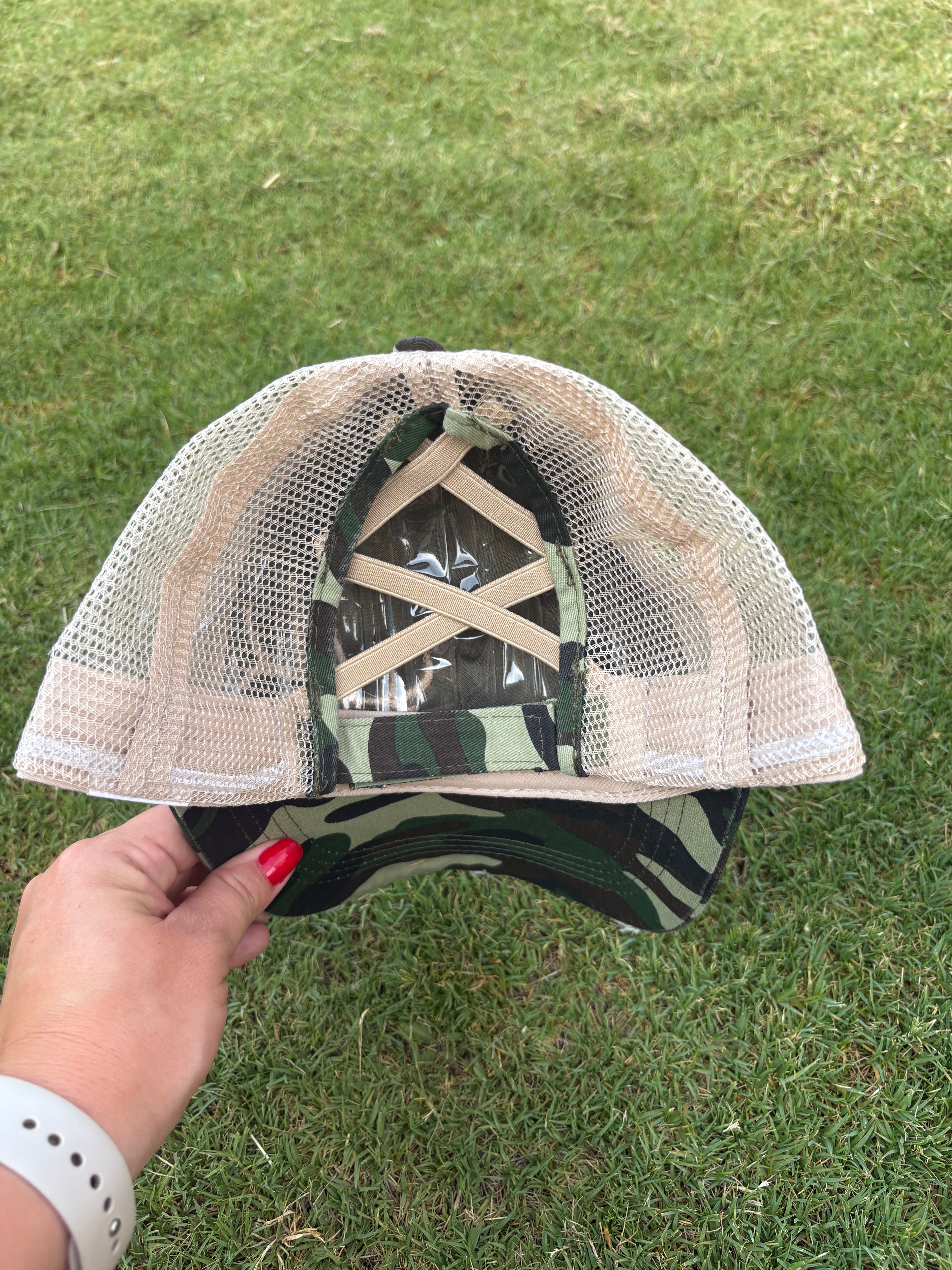 Camo Elk Horn Ponytail hat