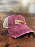 Maroon Mountains Ponytail Hat