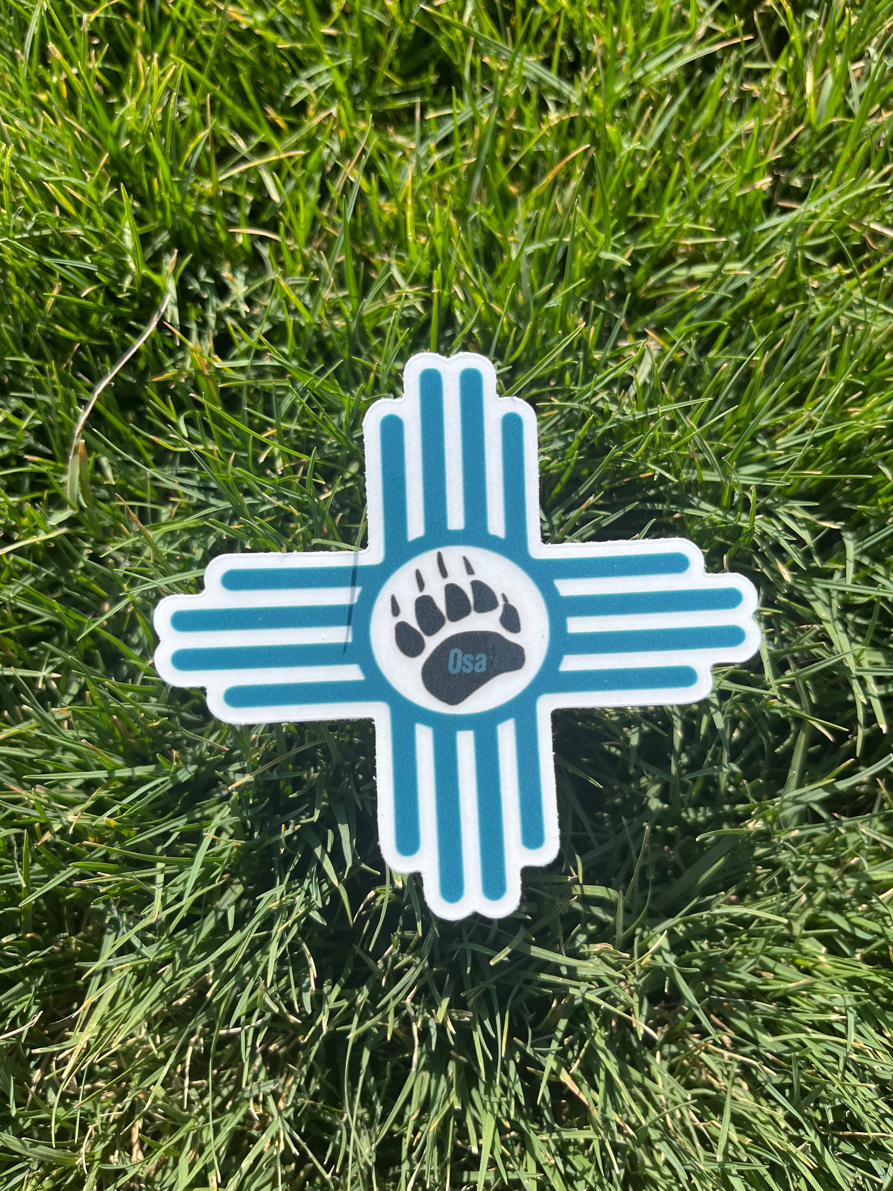 Turquoise Zia Bear Paw (clear)